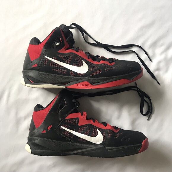 Nike Zoom Hyperchaos Men\'s Size 8.5 Basketball Sneakers Mid 536841-001 Black Red main image 5